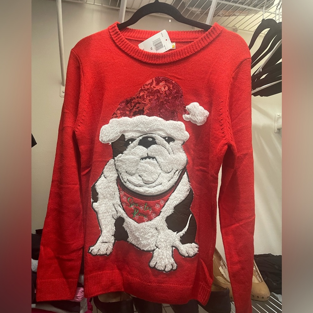 English Bulldog Christmas Sweater!!!! NWT! Size Medium